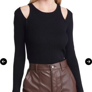 Open Edit shoulder cut out rib sweater